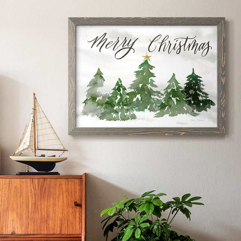 «Merry Christmas», reproduction d'art sur toile, Gris, H 18 po x l 26 po x P 1,5 po
