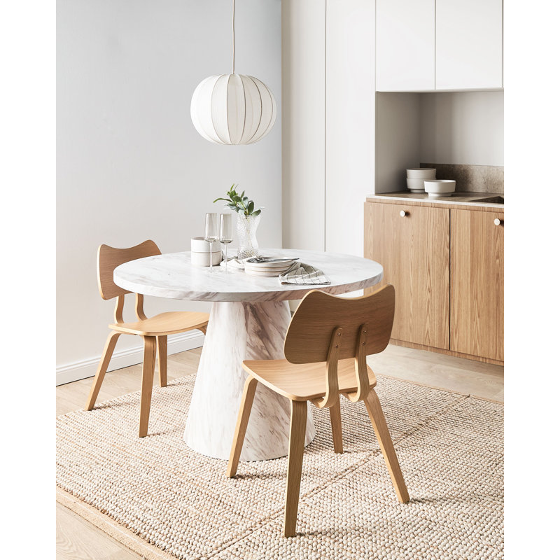 Set of 2 Dining Chairs DIANA Wood, Light Yellow Wood