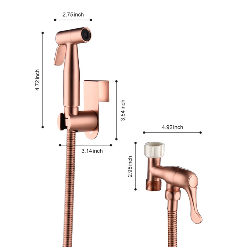 Bidet pulvérisateur pour toilette, pulvérisateur de couches en tissu à main, Rose Gold