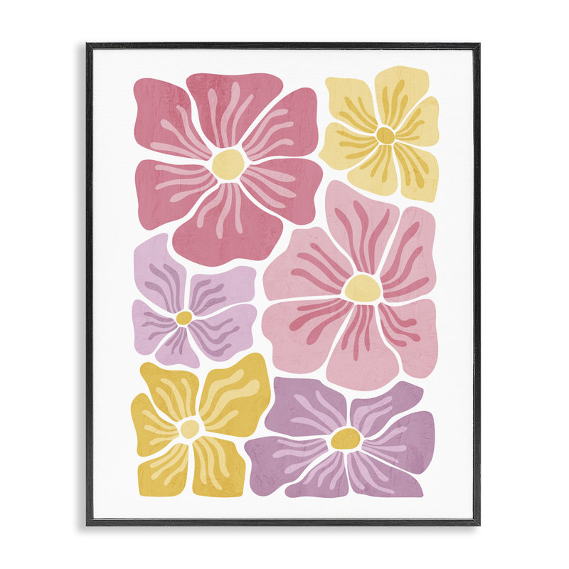 Giclée encadrée de fleurs aux tons pastel, design par Kim Allen, H 20 po x l 16 po, Giclée encadrée noir minuit