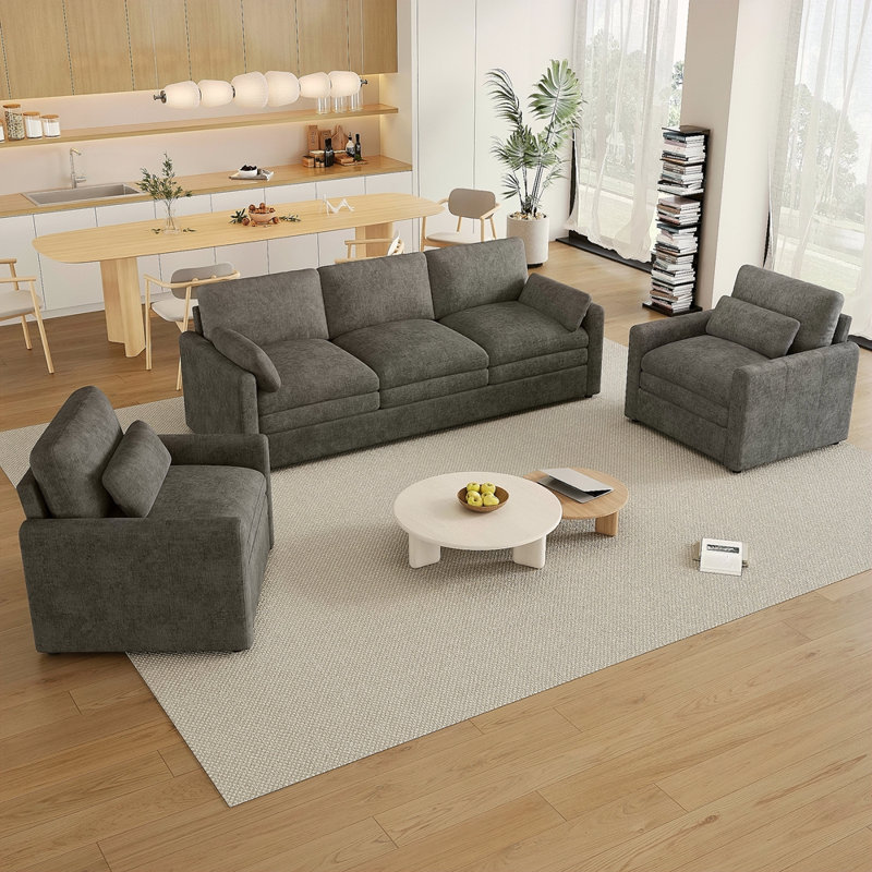 Ensemble de canapé rembourré Cozy, Gris