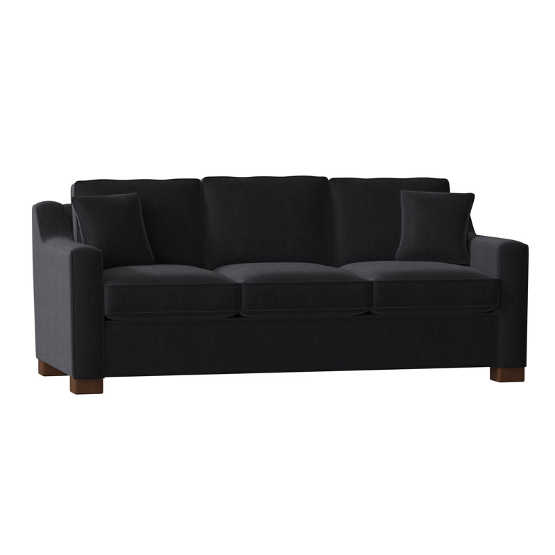 Aceyon Upholstered 79'' Reclining Sofa, Walnut, Entice Navy