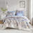 Soft Bedding Sets, Polyester Queen Blue Floral Comfort For Modern Home