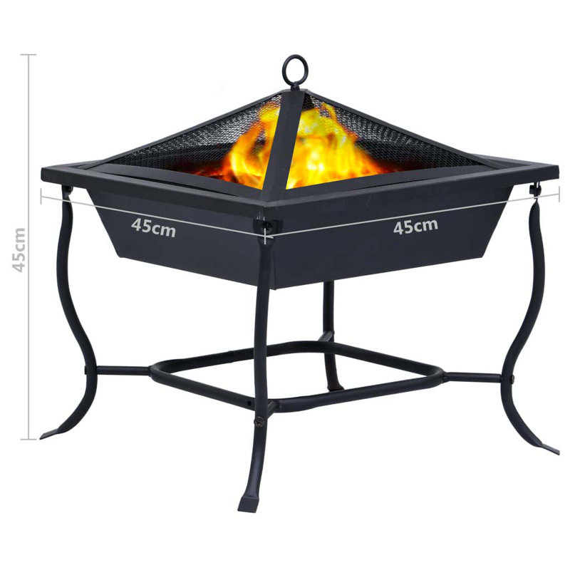 Ashita Square Steel Wood Burning Fire Pit