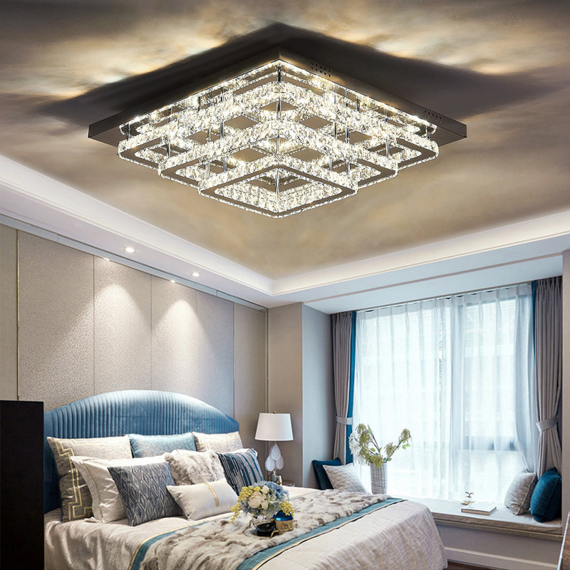 Hurst Glass LED Flush Mount, 23cm H x 60cm W x 60cm D, Warm White