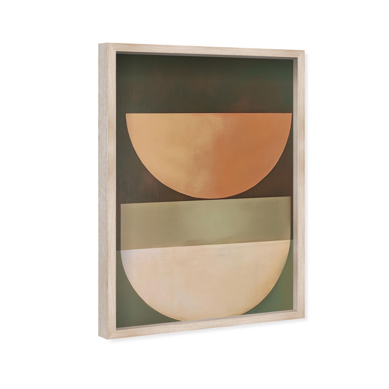 Oliver Gal Sun-Kissed Minimalism I Abstract - Luxury Shadowbox Framed Wall Art, 32" H x 22" W, Cream