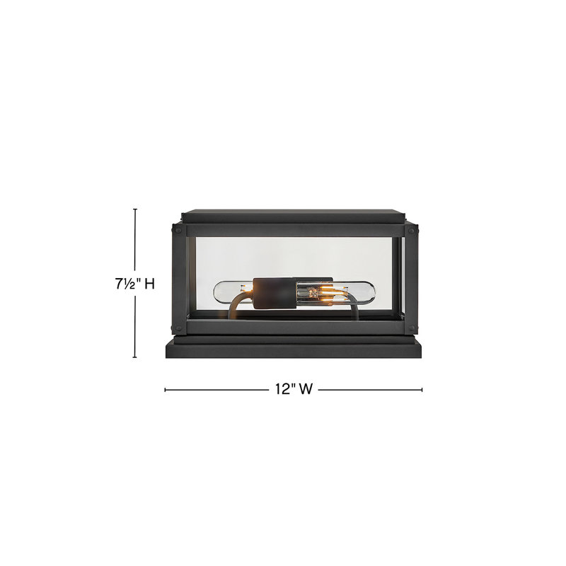 Max Pier Mount Outdoor Lantern, Black, No