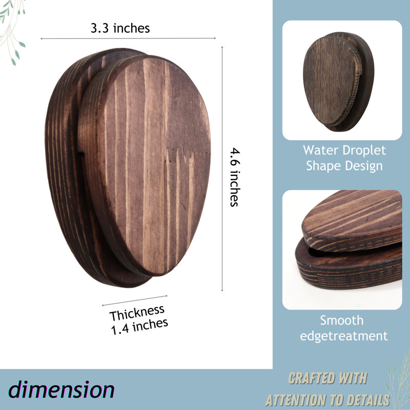 Portemanteaux mural en bois massif Carmia, Brun noyer