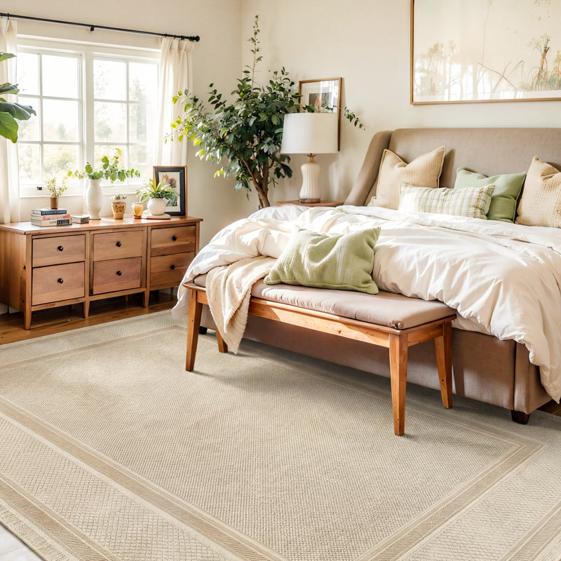 Abstract Cream Beige Area Rug, Rectangle 120 x 180 cm
