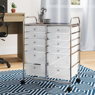 Sterilite Ultra 2 Drawer Filing Storage Cart, Plastic Rolling Cart with  Wheels to Organize Desk, Office, White with Textured Clear Drawers, 6-Pack