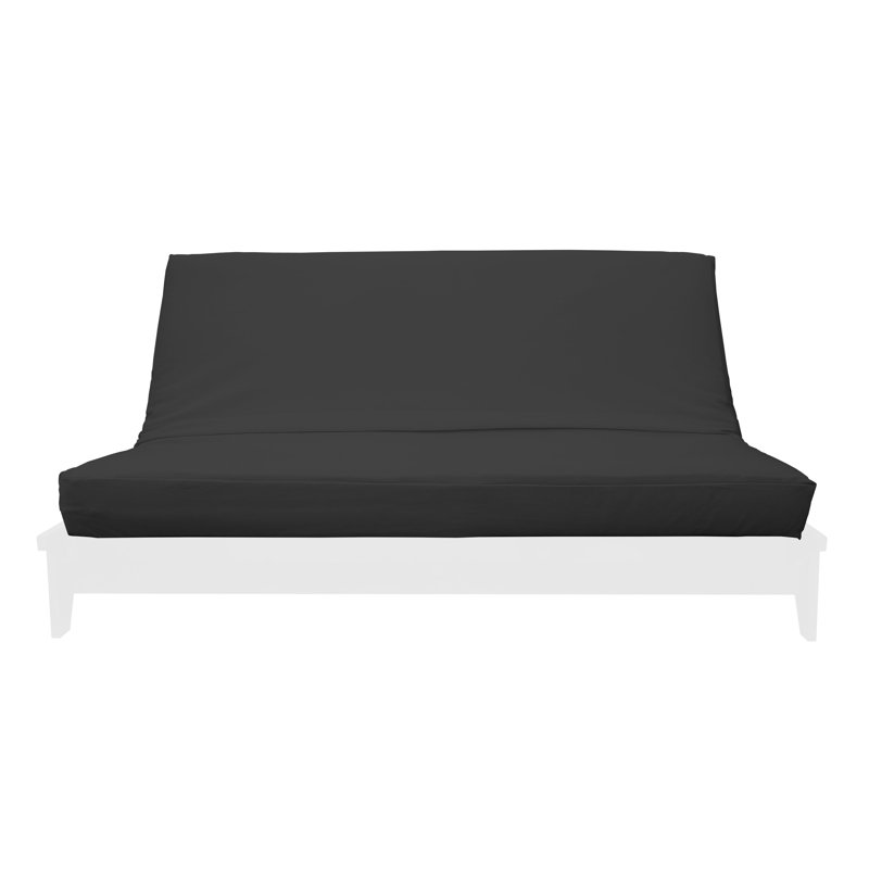 Housse de futon en tissu de qualité supérieure, Mélange de coton gris anthracite, Complète