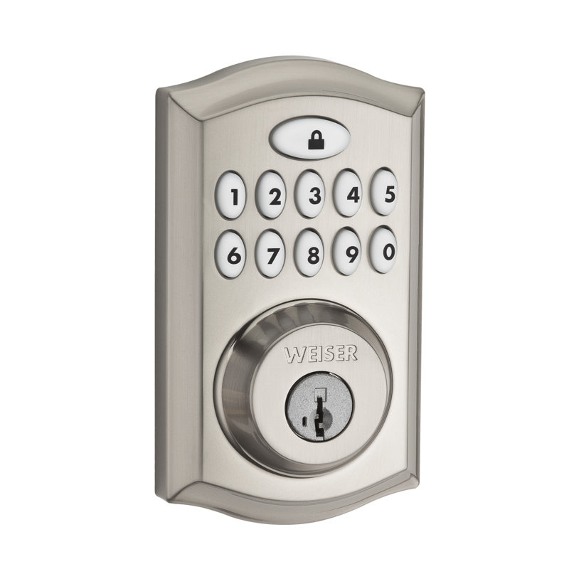 Verrou électronique à simple cylindre 10 smartcode, Nickel satiné