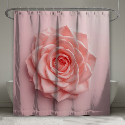 Grands rideaux de douche roses très longs