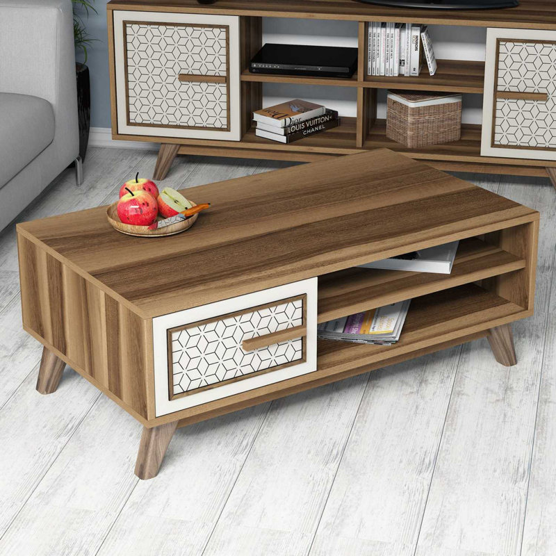Cronin Four Leg Coffee Table, Cream