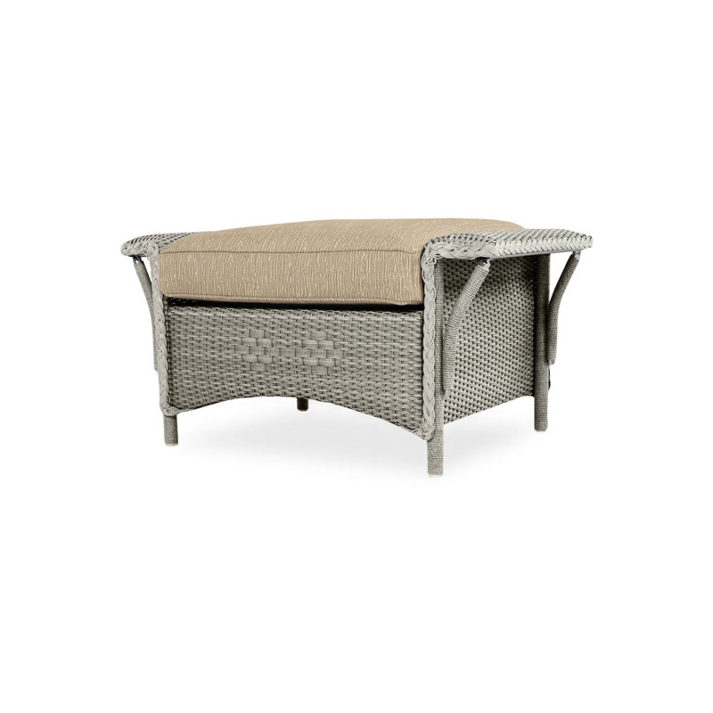 Nantucket Outdoor Ottoman, Rumba Stonewashed, Pewter