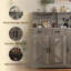 Armoire de rangement Farmhouse, portes de grange, tiroirs, tablettes, grand buffet en bois-490568550