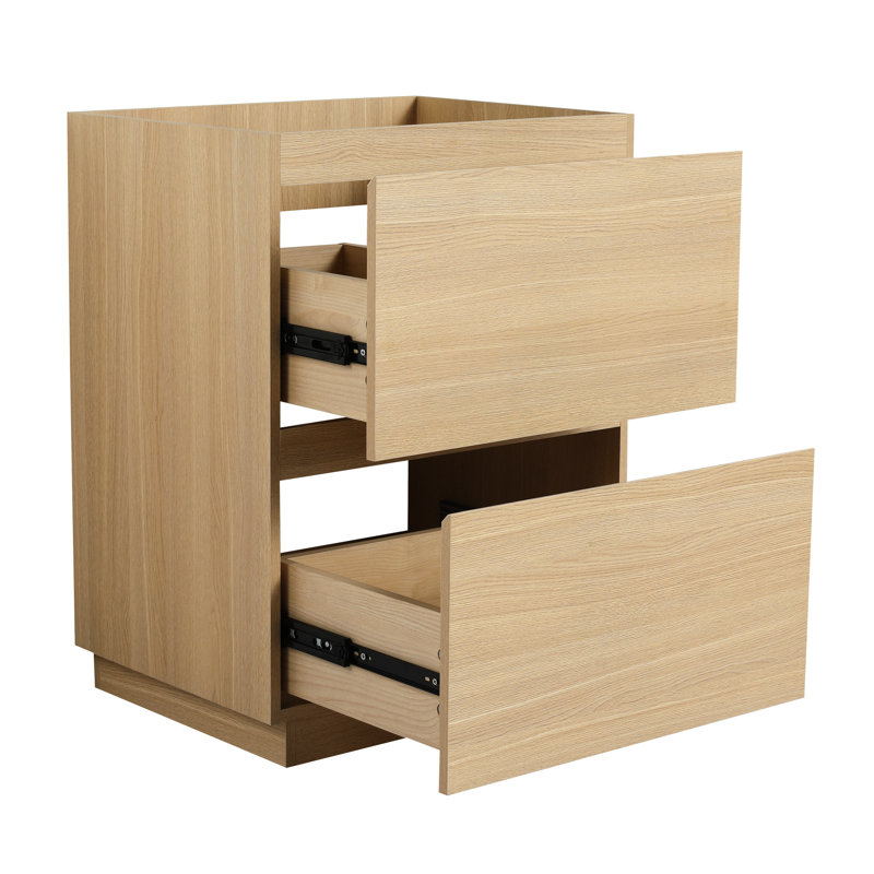 Meuble-lavabo de salle de bain de 61 cm avec tiroir double - Bois d'ingénierie Fascinating Nuance Autoportant