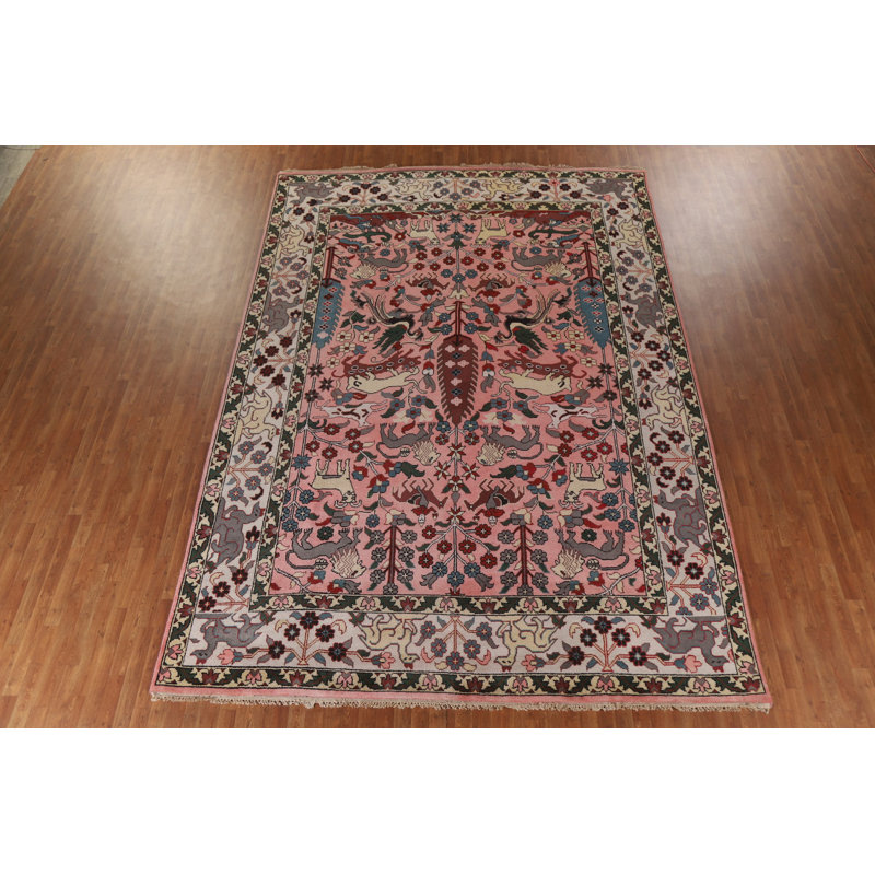 Tapis oriental traditionnel All-Over rose 10 x 14 po