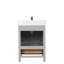 Meuble-lavabo simple 24 po avec plateau en marbre de Carrare Nishiki-1750988449