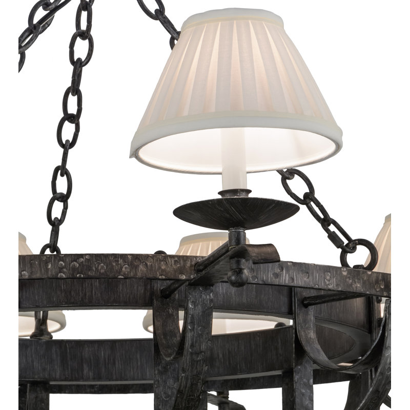 Hansmeier 12 - Light Dimmable Wagon Wheel Chandelier