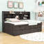 Lit plateforme simple en bois avec tablettes et lit gigogne Binnings-1649067823