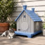 Maison pour chat à 1 niveau en résine pour l'extérieur pour l'intérieur H 25,67 po avec porche-126244332-123049080