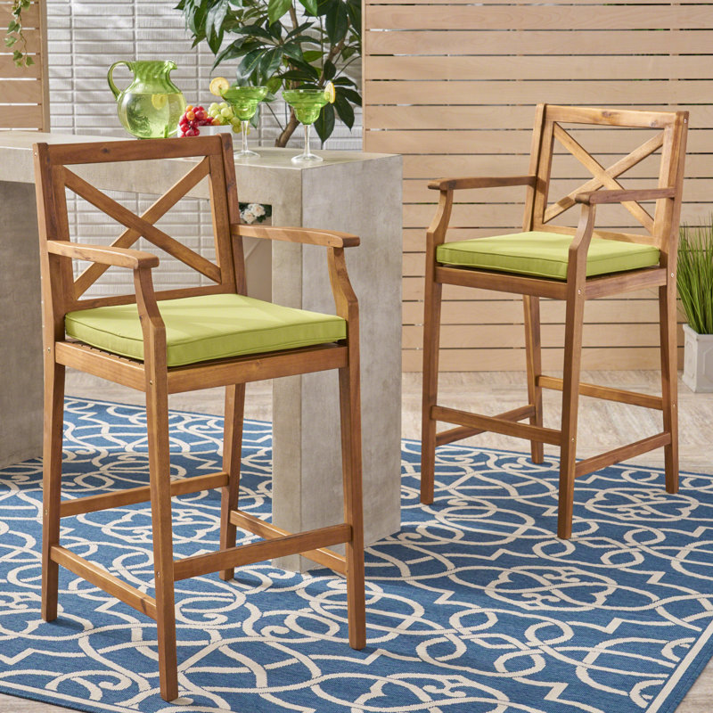 Tabourets de bar durables en bois d'acacia, style campagnard rustique pour le divertissement à domicile