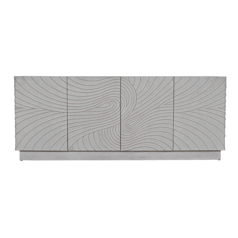 Cavalier 80'' White Wash Handcrafted Mahogany Sideboard