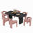 Double Pedestal Dining Set with Chairs-1417079166-1417079164