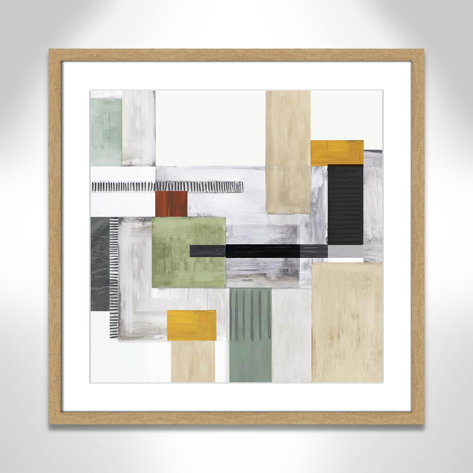 Playful Blocks Print, 23.5" H x 23.5" W x 0.75" D, Natural Box Framed