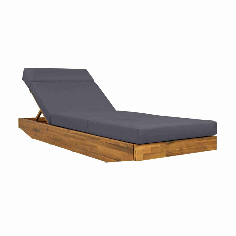 Outdoor Recliner with Water-Resistant Lounge Cushion, Dark Gray