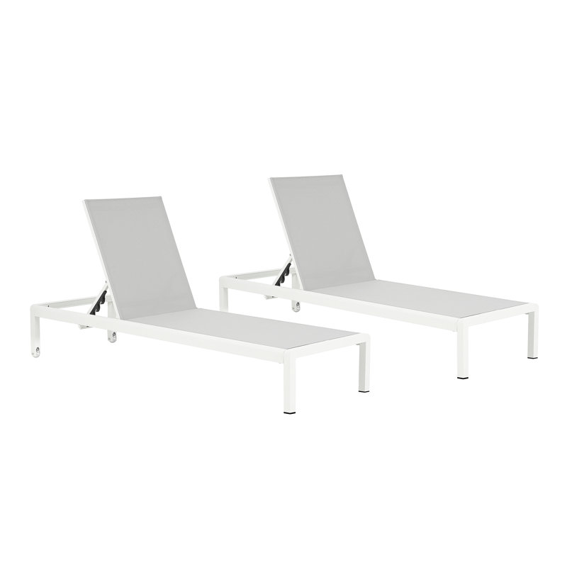 Outdoor Chaise Lounge Chair Set Of 2, Adjustable Outside Chair For Pool Patio Beach Yard, All Weather Use Uv Resistant 400Lbs Weight Capacity