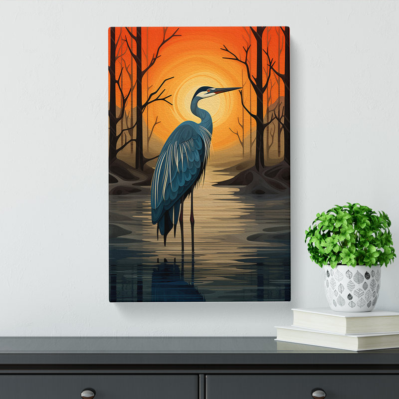 Heron Op - Print, 76cm H x 50cm W x 3cm D
