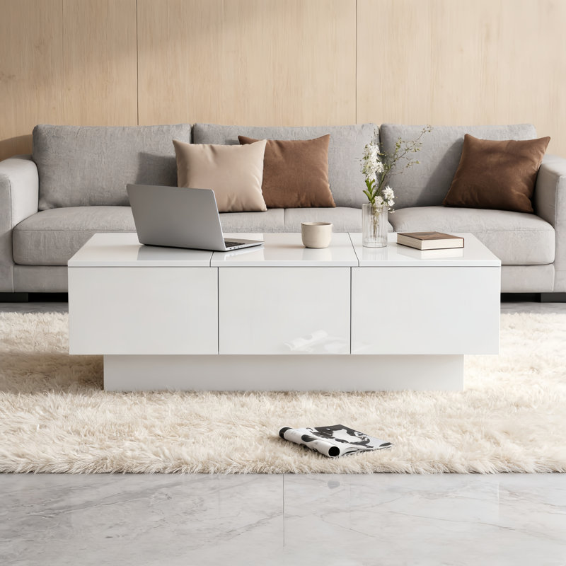 Pedestal Coffee Table with Storage