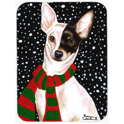 Caroline's Treasures Snowy Chihuahua Glass Cutting Board