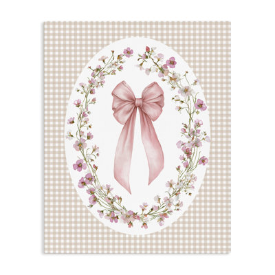 Feminine Gingham Bow Canvas, design by Christine Simpson Art