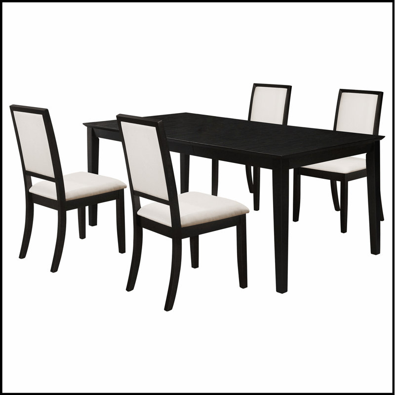 Ensemble de salle à manger 5 pièces Daniela avec chaises ergonomiques et revêtement luxueux pour des repas familiaux confortables et des soupers