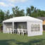 3x6m Pop Up Gazebo, Height Adjustable Marquee Party Tent with Sidewalls White