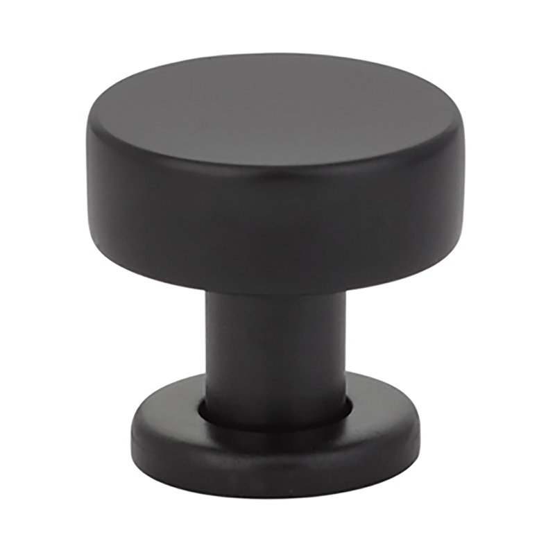 Cadet Mushroom Knob Knob, 1" H x 1" W x 1.12" D, Flat Black