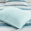 Courtepointe 6 pièces avec coussins Marina, double / grand. Aquarelle pour une charmante chambre à coucher. Tissu en microfibre. Coussins décoratifs simples / grands faciles à nettoyer. Rayure tranquille. Lavable à la machine-116011771-116011769