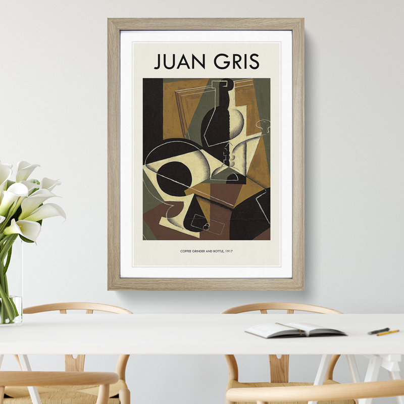 Cafe Moulin by Juan Gris - Picture Frame Art Prints, 65cm H x 48cm W x 2cm D, Oak