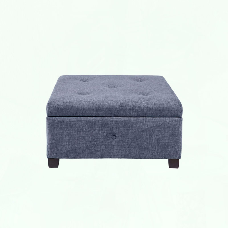 Square Storage Ottoman with Soft-Close Lid