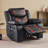 Kokal 37" Wide Modern PU Leather Soft Backrest Manual Recliner with Heat and Massage-70210976