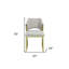 Beige and Gold Upholstered Boucle Wing Back Dining Side Chair