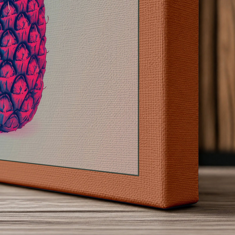 Pineapple Modern - Wrapped Canvas, 36x24 - 91.4 x 61.0 cm, Terracotta Border