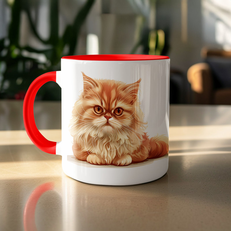 Ceramic Coffee Mug, Red, 3