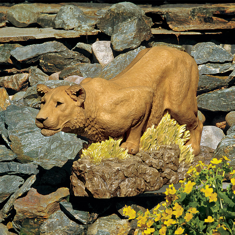 Lioness Animals Weather Resistant UV Resistant Polyresin Garden Statue