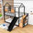 Hamler Twin Over Twin Metal Bunk Bed with Slide and Storage Stair-1688413650
