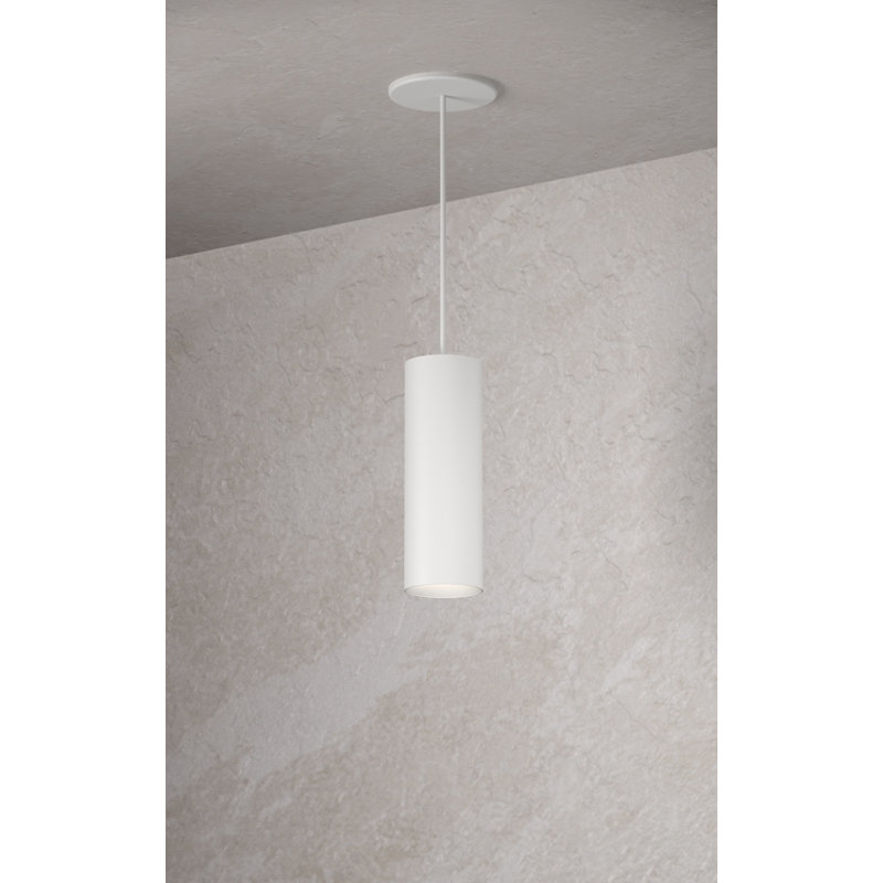 Pendant Downlight  3” Round,20W,3500K 90CRI,50°, 10’ Cord - Retro Fit, Semi Gloss White
