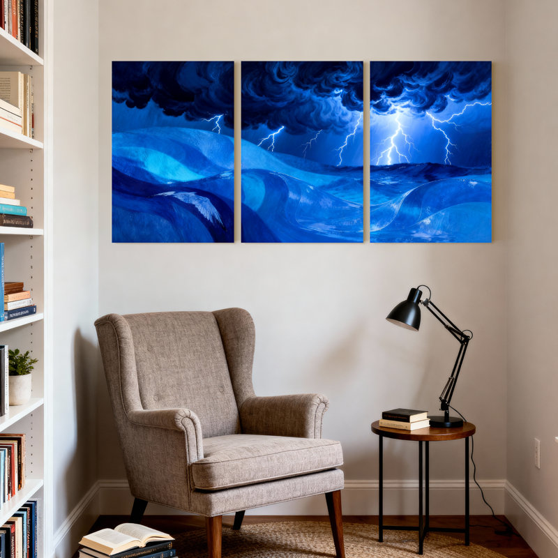 Ensemble de 3 toiles d'art urbain, H 24 po x l 48 po